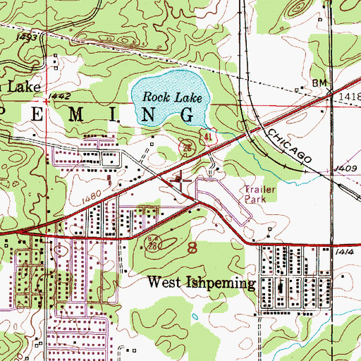 Topographic Map of Good News Assembly of God Church, MI