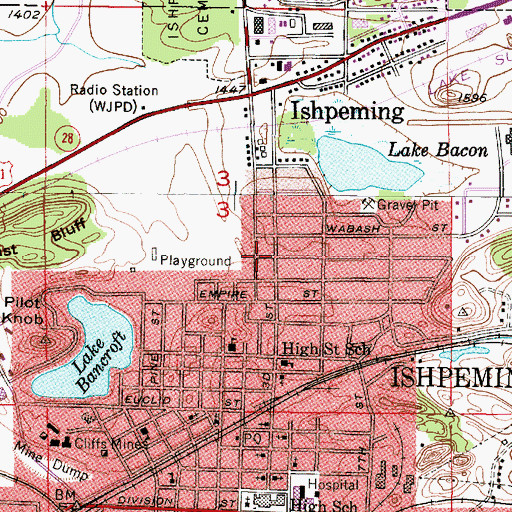 Topographic Map of United Evangelical Covenant Church, MI
