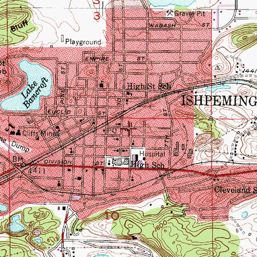 Topographic Map of Bethel Lutheran Church, MI