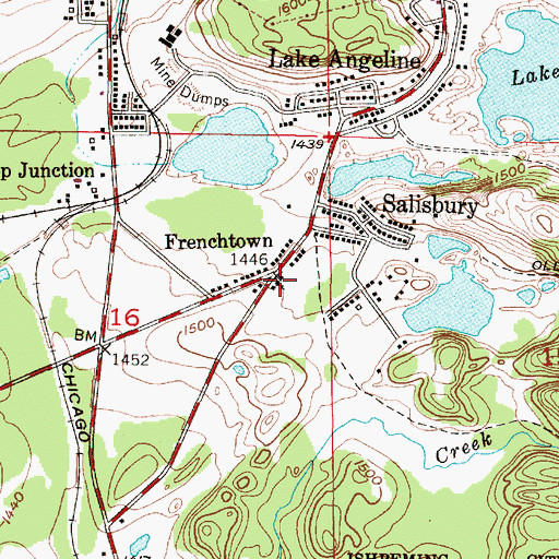 Topographic Map of Salisbury United Methodist Church, MI