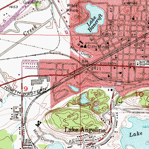 Topographic Map of Ishpeming Station, MI