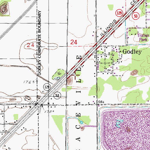 Topographic Map of K Mine, IL