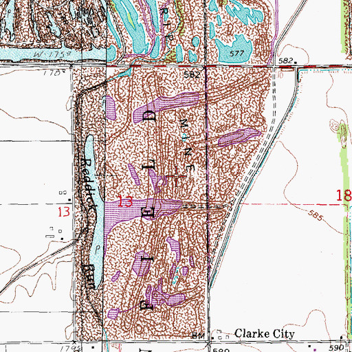 Topographic Map of Pit 14 Northern Mine, IL