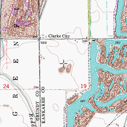 Topographic Map of Clark City Mine, IL