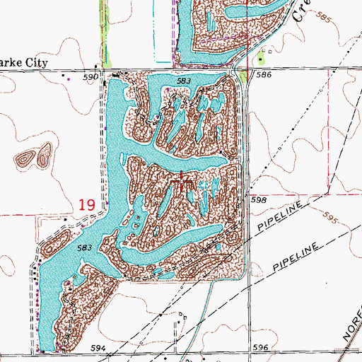 Topographic Map of Pit 15 Northern Mine, IL
