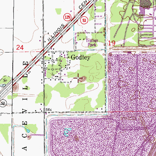 Topographic Map of M Mine, IL