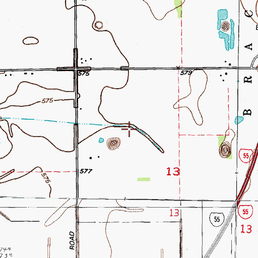 Topographic Map of Braceville Number 5 Mine, IL