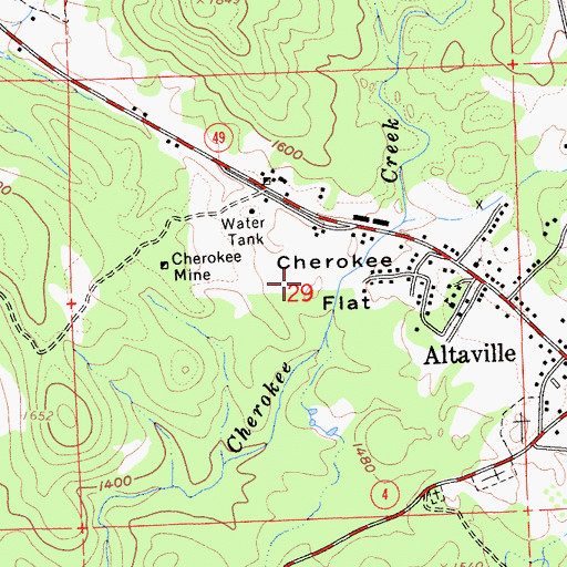Topographic Map of Cherokee Flat, CA