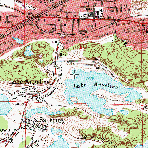 Topographic Map of Lake Angeline Park, MI