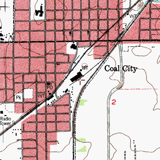 Topographic Map of Wilmington Star Number 3 Mine, IL