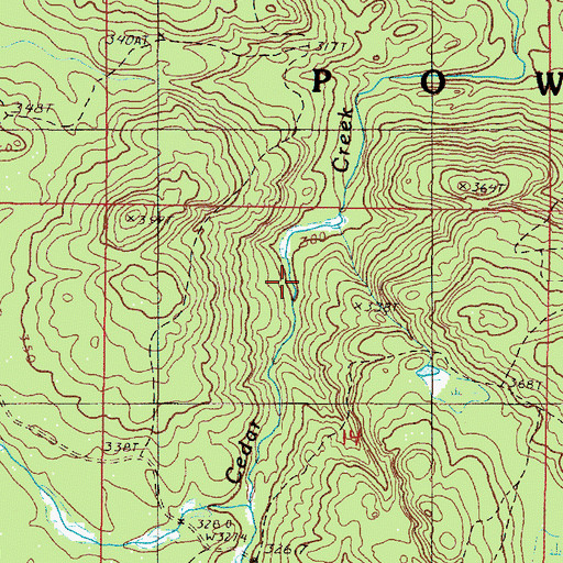 Topographic Map of Turkey Neck Falls, MI