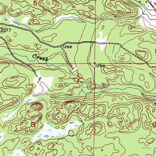 Topographic Map of Tiger Falls, MI