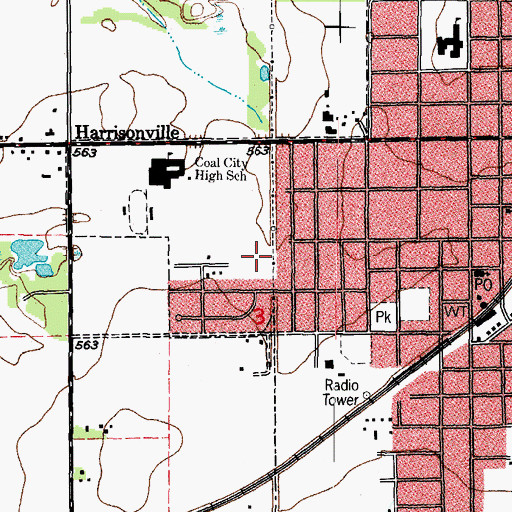 Topographic Map of Wilmington Star Number 5 Mine, IL