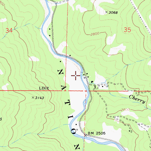 Topographic Map of Cherry Glade Creek, CA