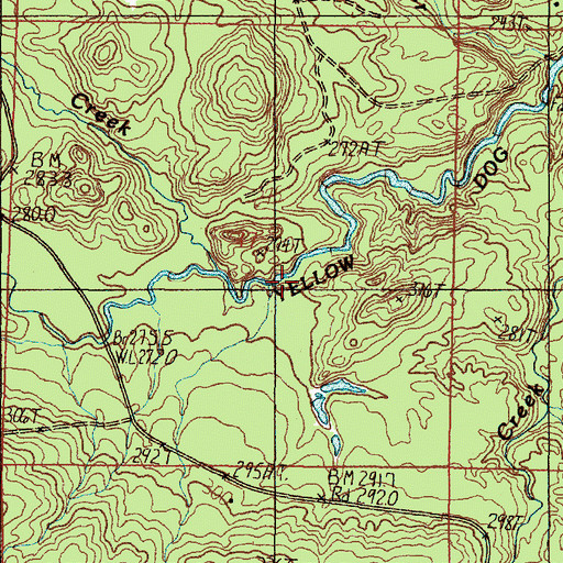 Topographic Map of Yellow Dog River Falls, MI
