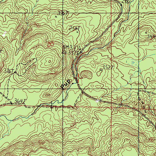 Topographic Map of Big Pup Falls, MI