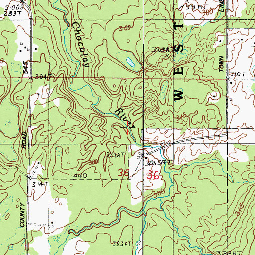 Topographic Map of Upper Chocolay Falls, MI