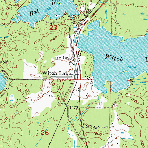 Topographic Map of Witch Lake Station (historical), MI