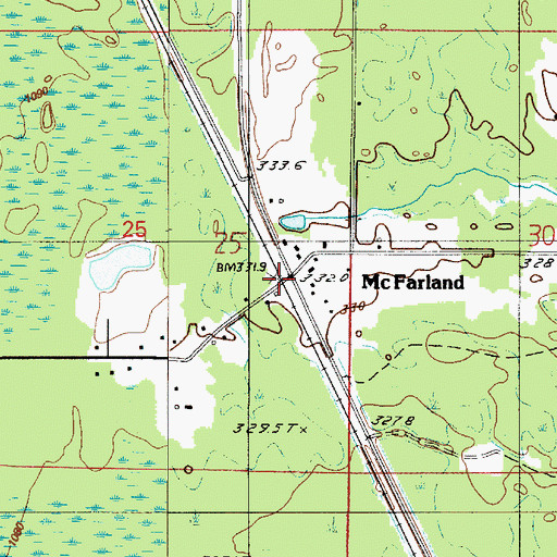 Topographic Map of Turin Post Office (historical), MI