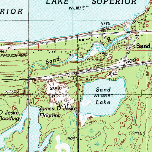 Topographic Map of Sand River Station (historical), MI