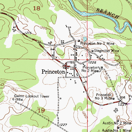 Topographic Map of Princeton Post Office (historical), MI