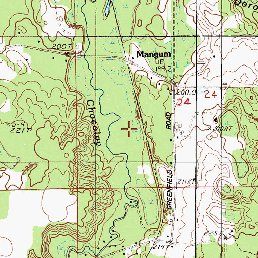 Topographic Map of Mangum Post Office (historical), MI