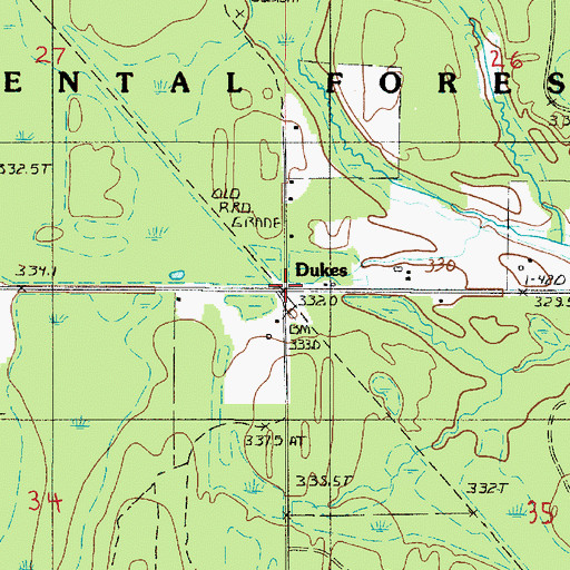 Topographic Map of Dukes Station (historical), MI