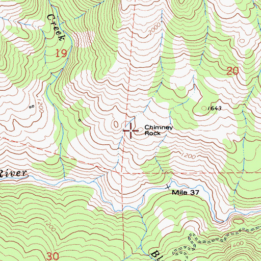 Topographic Map of Chimney Rock, CA