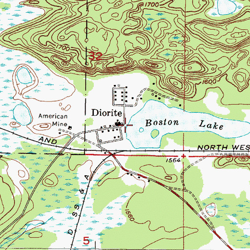 Topographic Map of Diorite Post Office (historical), MI