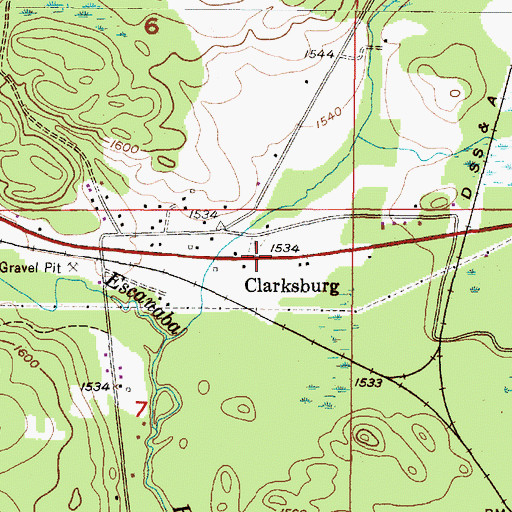 Topographic Map of Clarksburg Station (historical), MI