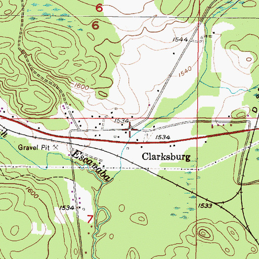 Topographic Map of Clarksburg Post Office (historical), MI
