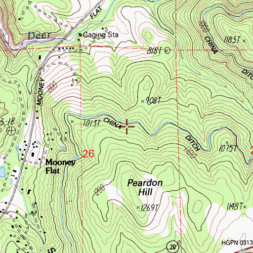 Topographic Map of China Ditch, CA