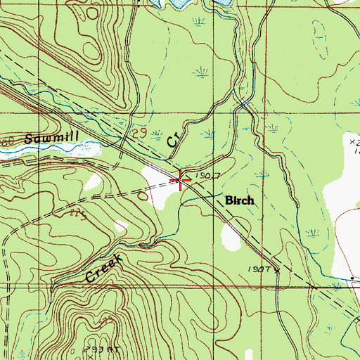 Topographic Map of Birch Post Office (historical), MI