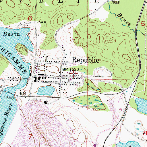 Topographic Map of Saint Augustine Catholic Church, MI