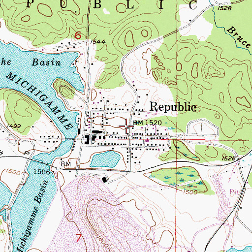 Topographic Map of Republic Police Department, MI