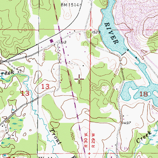 Topographic Map of Republic Township Fire Department, MI