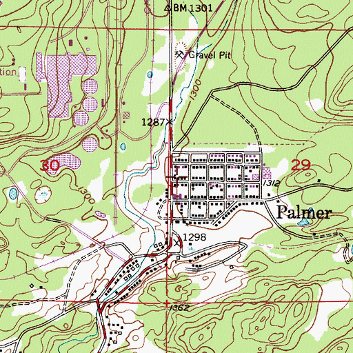 Topographic Map of Palmer Post Office, MI