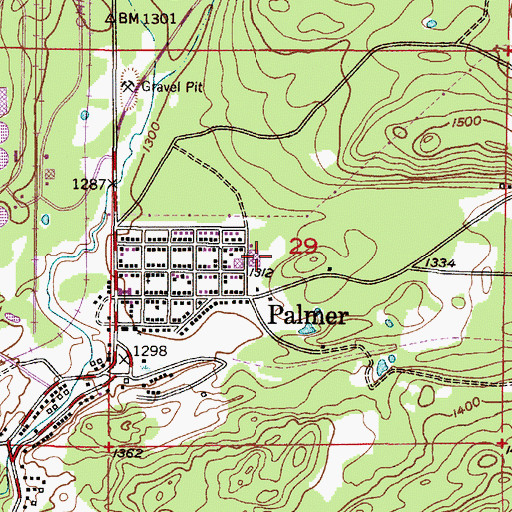 Topographic Map of Richmond Township Library, MI
