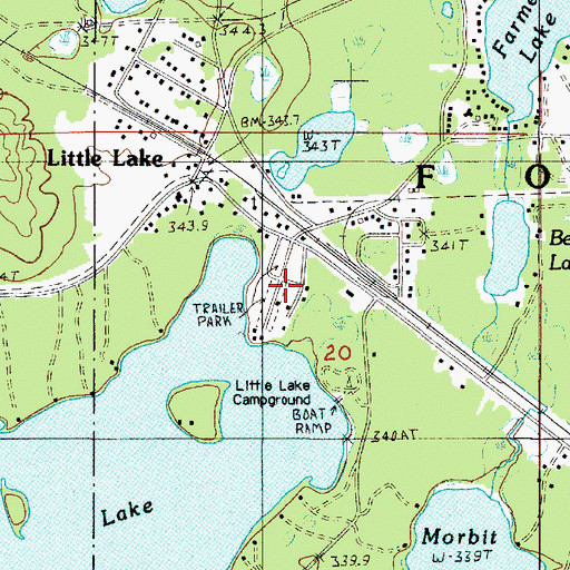 Topographic Map of Lake Haven Estates Mobile Home Park, MI