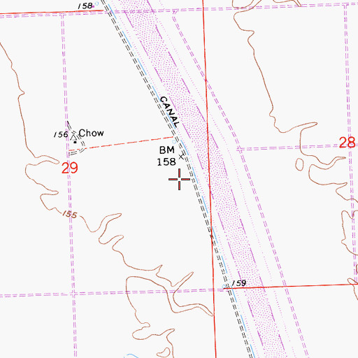 Topographic Map of Chowchilla Canal, CA