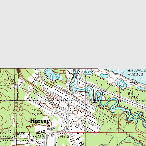 Topographic Map of Harvey Station (historical), MI