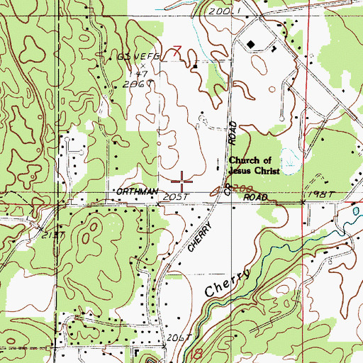 Topographic Map of Cherry Creek Elementary School, MI