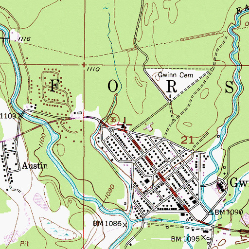 Topographic Map of Saint Anthony's Catholic Church, MI