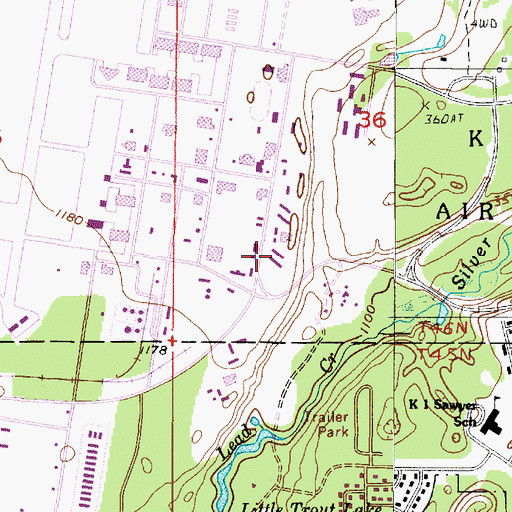 Topographic Map of Sawyer Free Will Baptist Church, MI