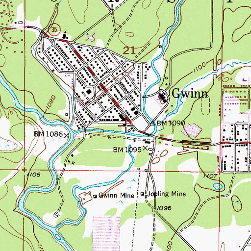 Topographic Map of Forsyth Township Public Library, MI