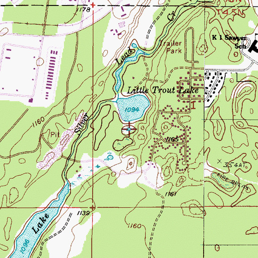 Topographic Map of Little Trout Lake Park, MI