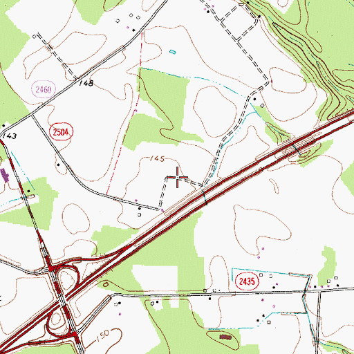 Topographic Map of McCormick Cemetery, NC