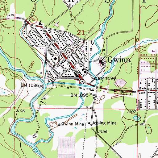 Topographic Map of Forsyth Township Police Department, MI