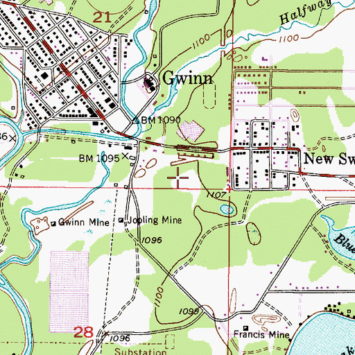 Topographic Map of Forsyth Township Ball Park, MI