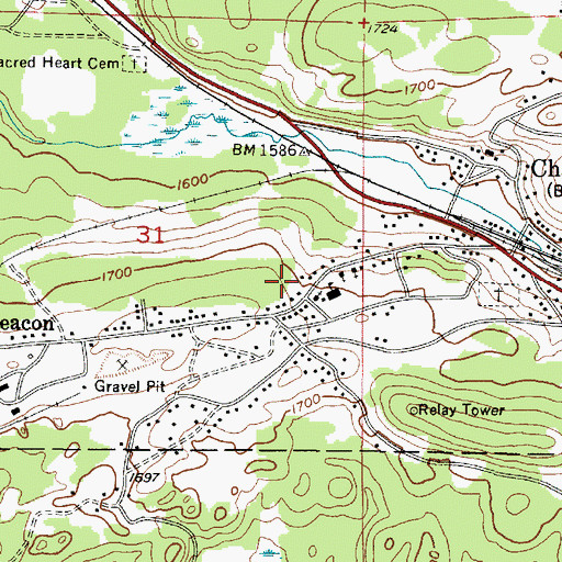 Topographic Map of Saint Agnes Catholic Church, MI